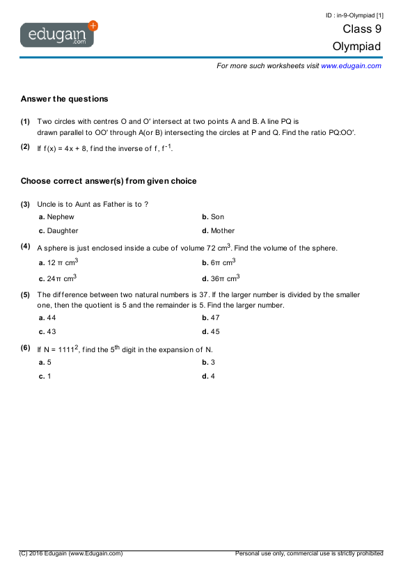 Mathematics Olympiad